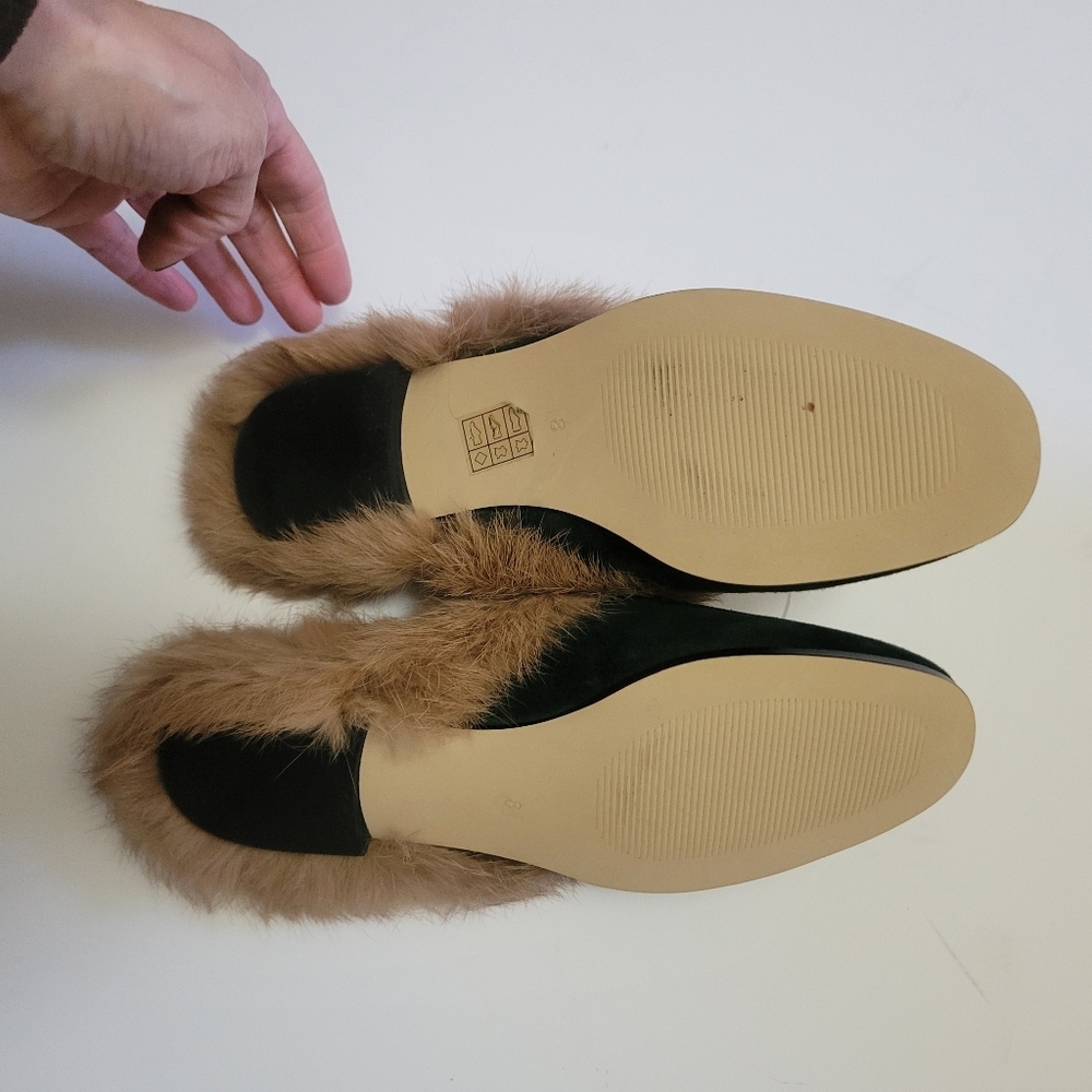 Minimilist Quiet Luxury Mule‎ Loafers with Fur Lining & Horsebit detail. NWOT - Picture 2 of 5